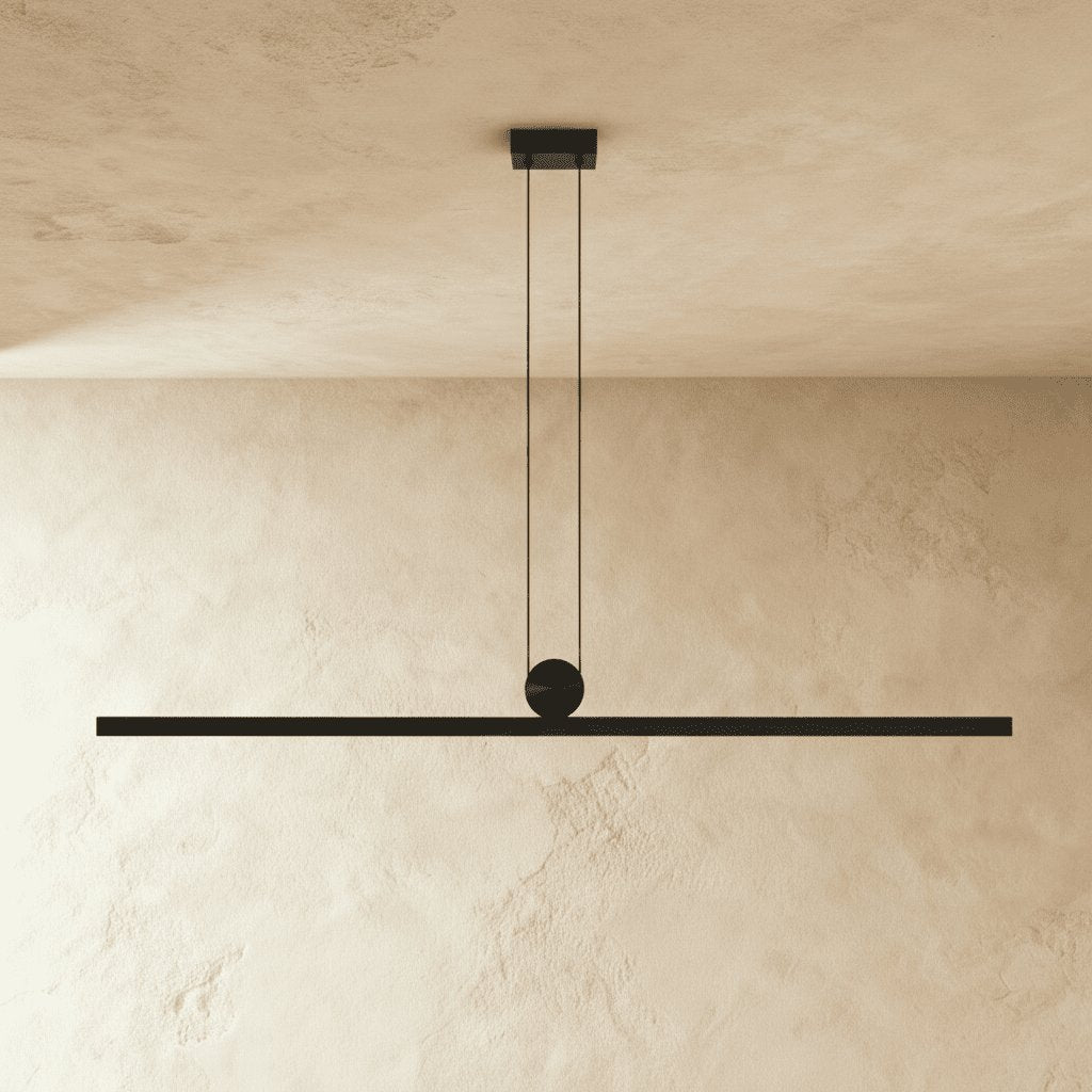 Contemporary Aluminum Pendant Light Sphere Bar LED Front