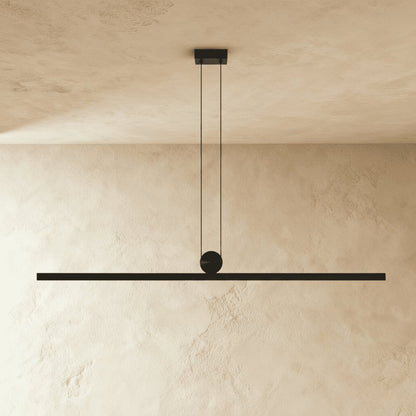 Contemporary Aluminum Pendant Light Sphere Bar LED Front