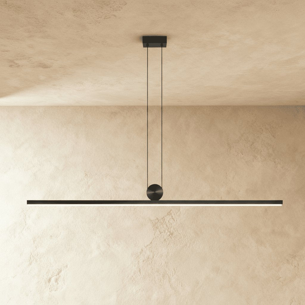 Contemporary Aluminum Pendant Light Sphere Bar LED Hero