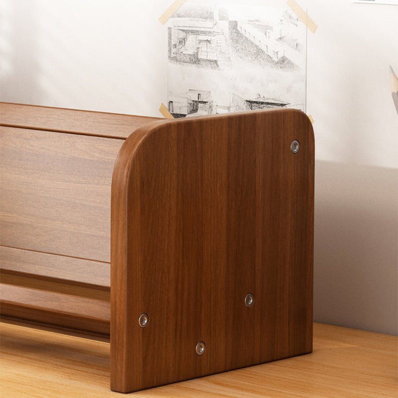 Contemporary Bamboo Bookshelf Arch Side Single Tier Close Up