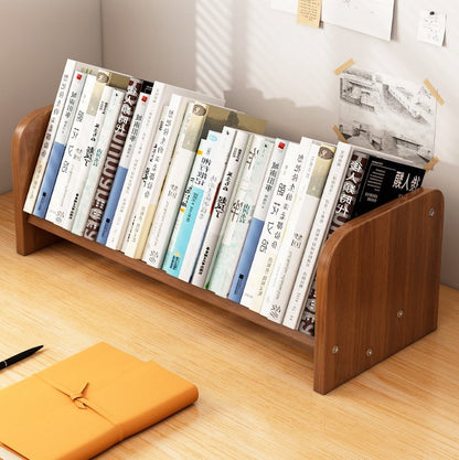 Contemporary Bamboo Bookshelf Arch Side Single Tier Front