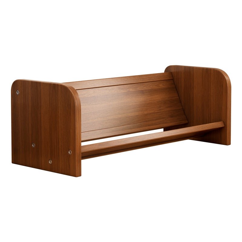 Contemporary Bamboo Bookshelf Arch Side Single Tier Full