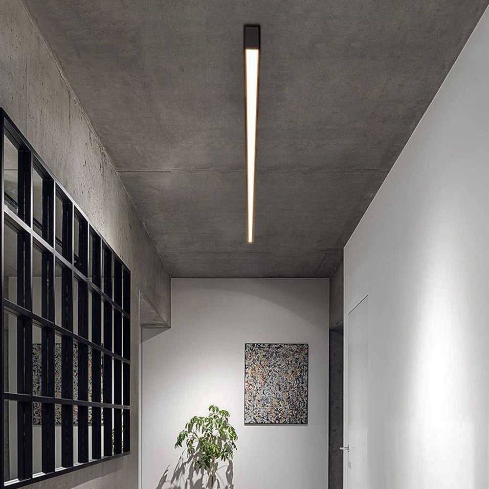 Contemporary Black Linear Flush Mount Ceiling Light Angle