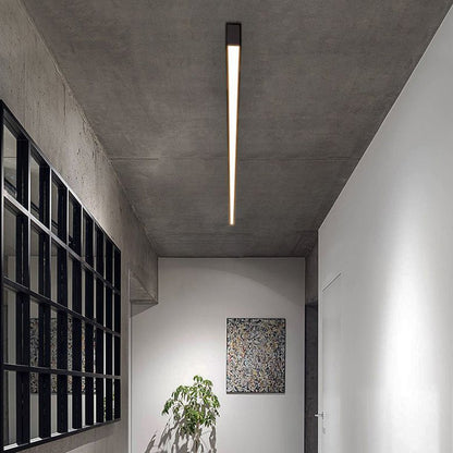 Contemporary Black Linear Flush Mount Ceiling Light Angle