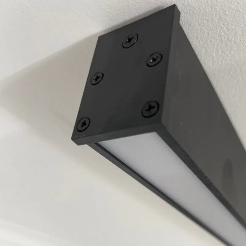 Contemporary Black Linear Flush Mount Ceiling Light Full