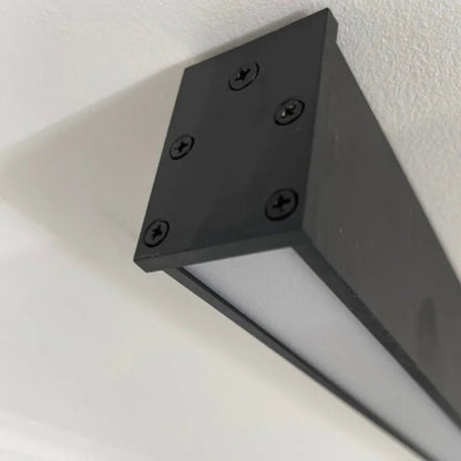 Contemporary Black Linear Flush Mount Ceiling Light Full