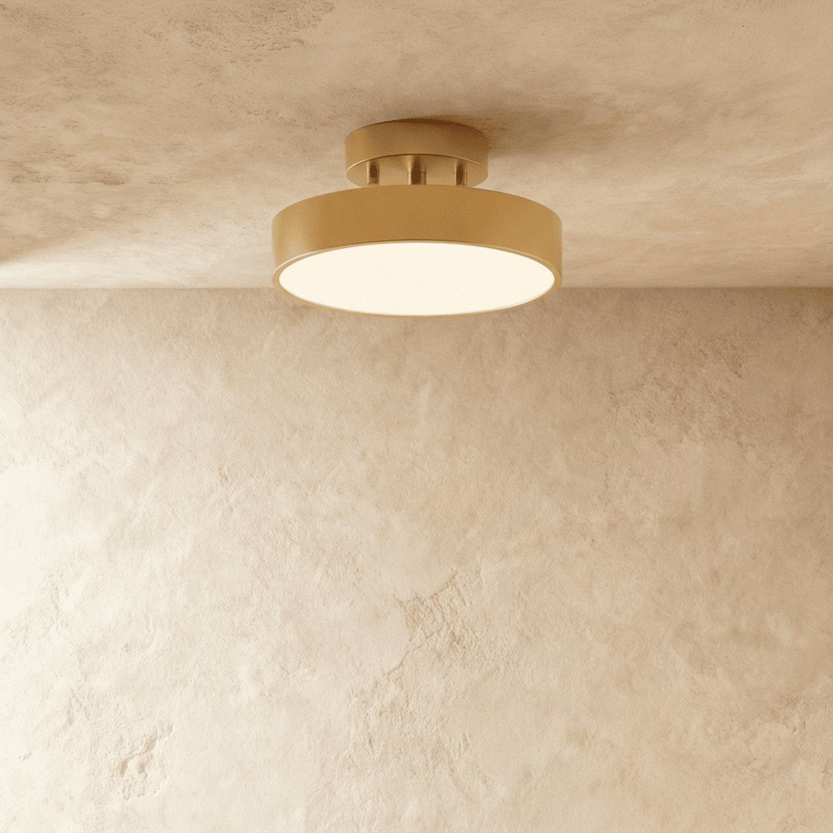 Contemporary Copper Ceiling Light Stacked Disc LED Angle