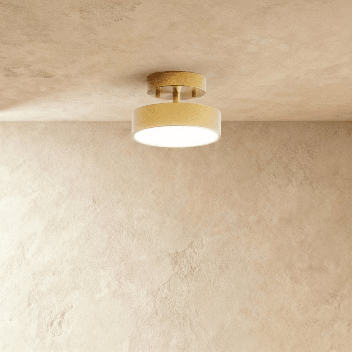Contemporary Copper Ceiling Light Stacked Disc LED Close Up