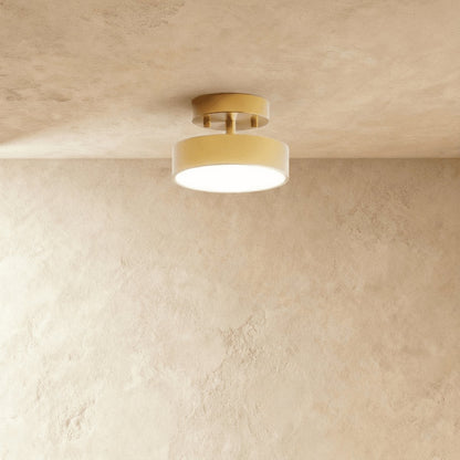 Contemporary Copper Ceiling Light Stacked Disc LED Close Up