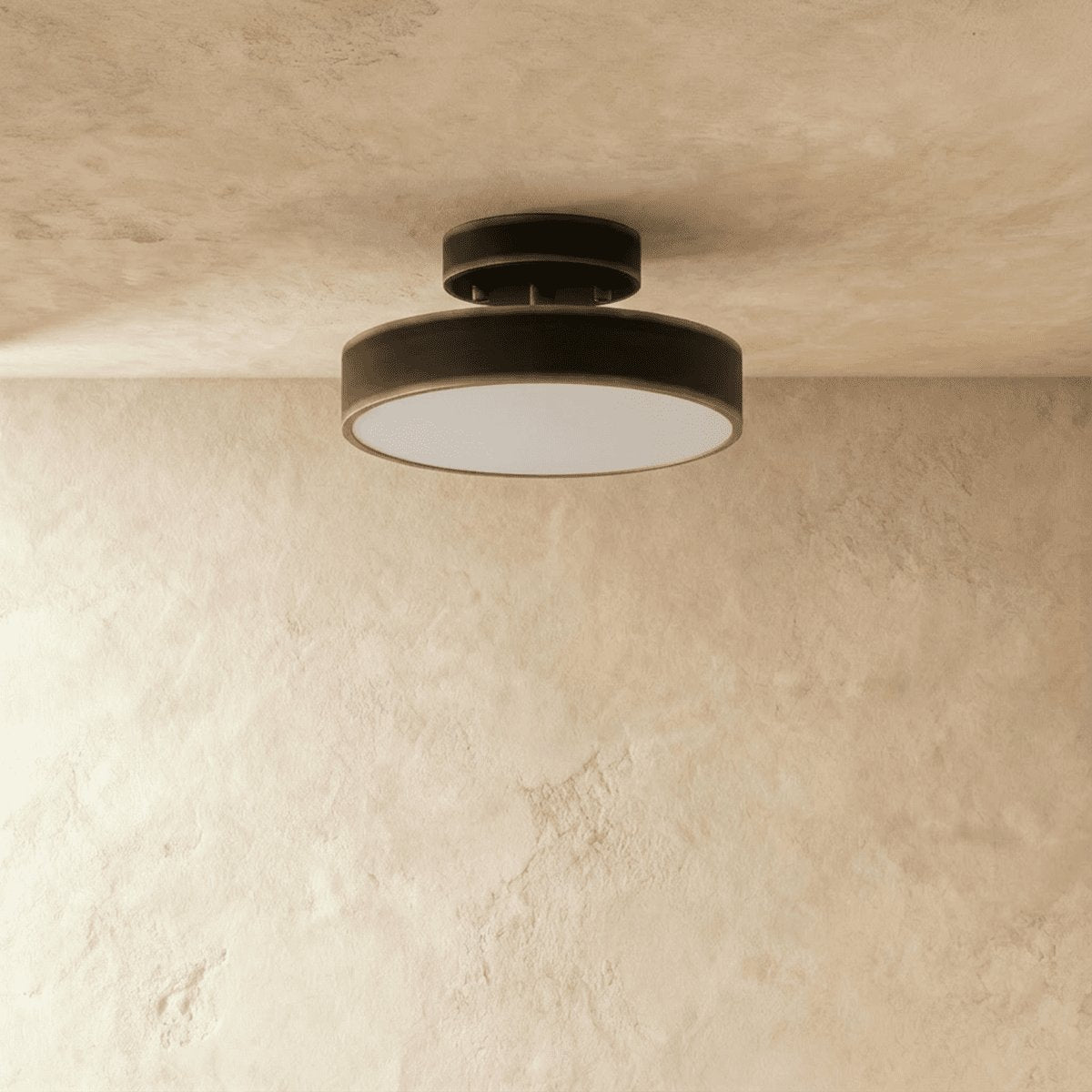 Contemporary Copper Ceiling Light Stacked Disc LED Detail
