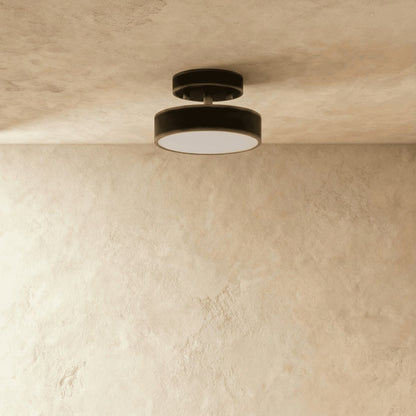 Contemporary Copper Ceiling Light Stacked Disc LED Front