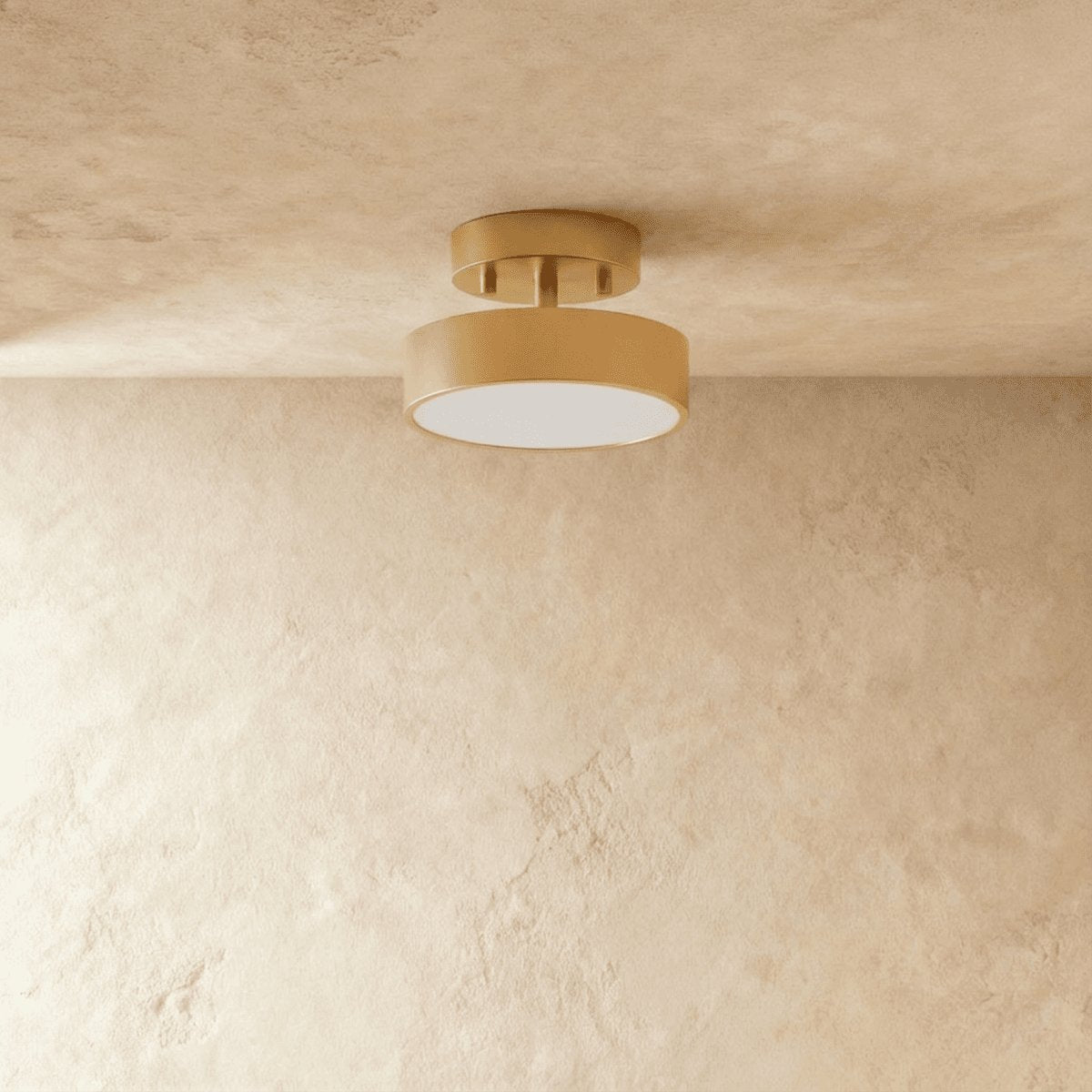 Contemporary Copper Ceiling Light Stacked Disc LED Full