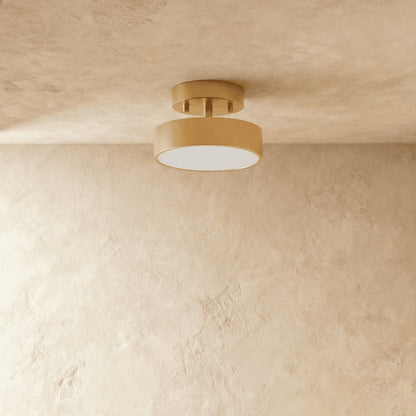 Contemporary Copper Ceiling Light Stacked Disc LED Full