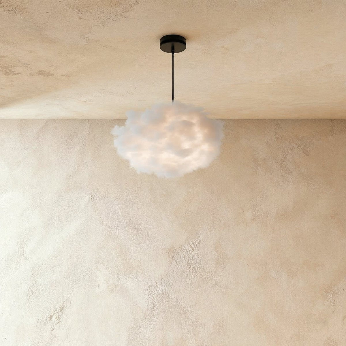 Contemporary Cotton Pendant Light Cloud Shape Angle