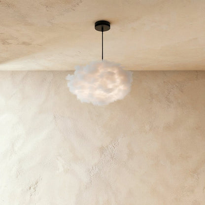 Contemporary Cotton Pendant Light Cloud Shape Angle