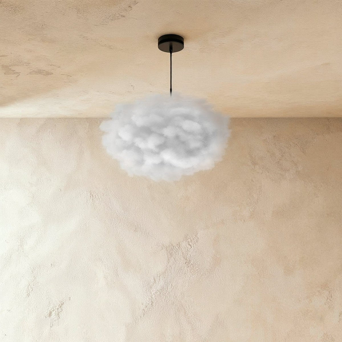 Contemporary Cotton Pendant Light Cloud Shape Back