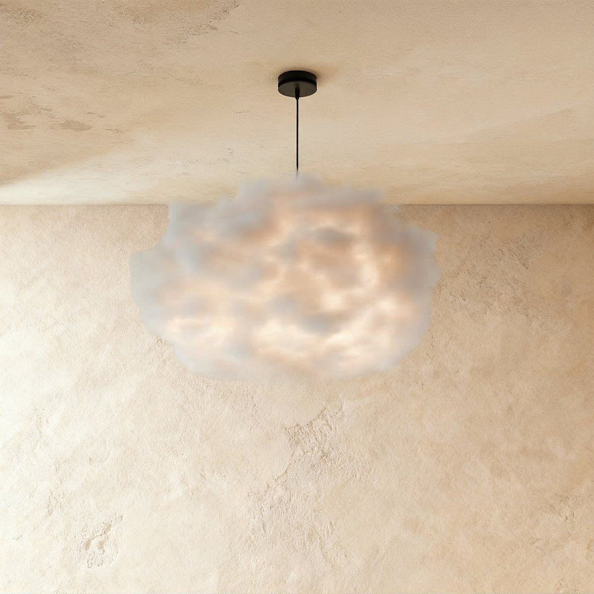 Contemporary Cotton Pendant Light Cloud Shape Front