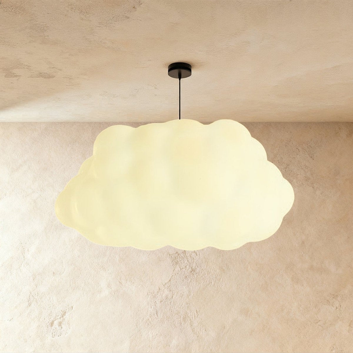 Contemporary Cotton Pendant Light Cloud Shape Full