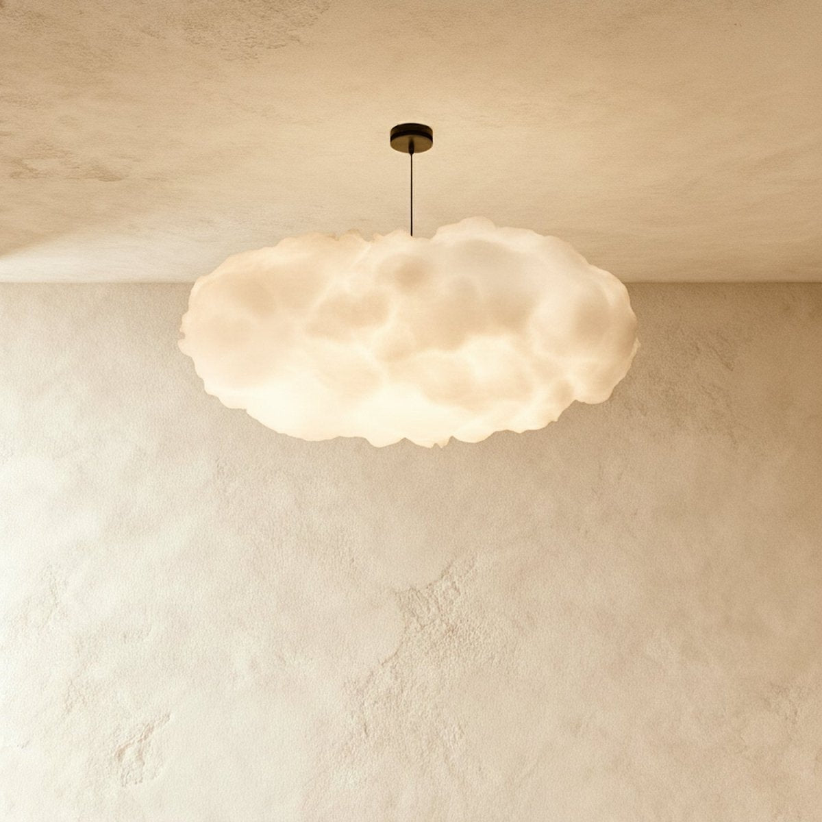 Contemporary Cotton Pendant Light Cloud Shape Side