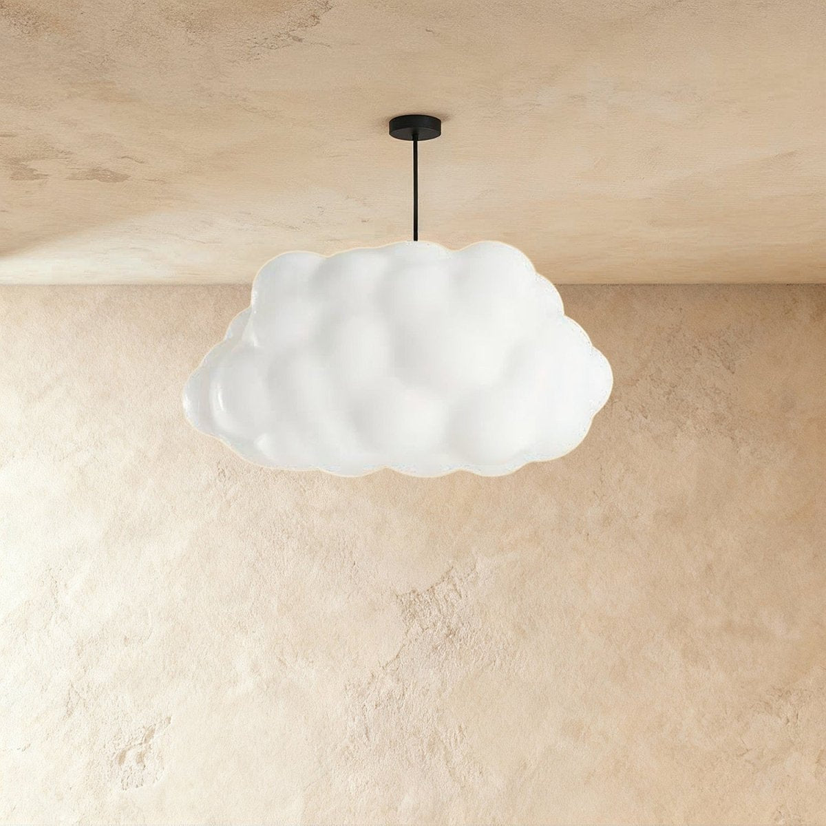 Contemporary Cotton Pendant Light Cloud Shape View 12