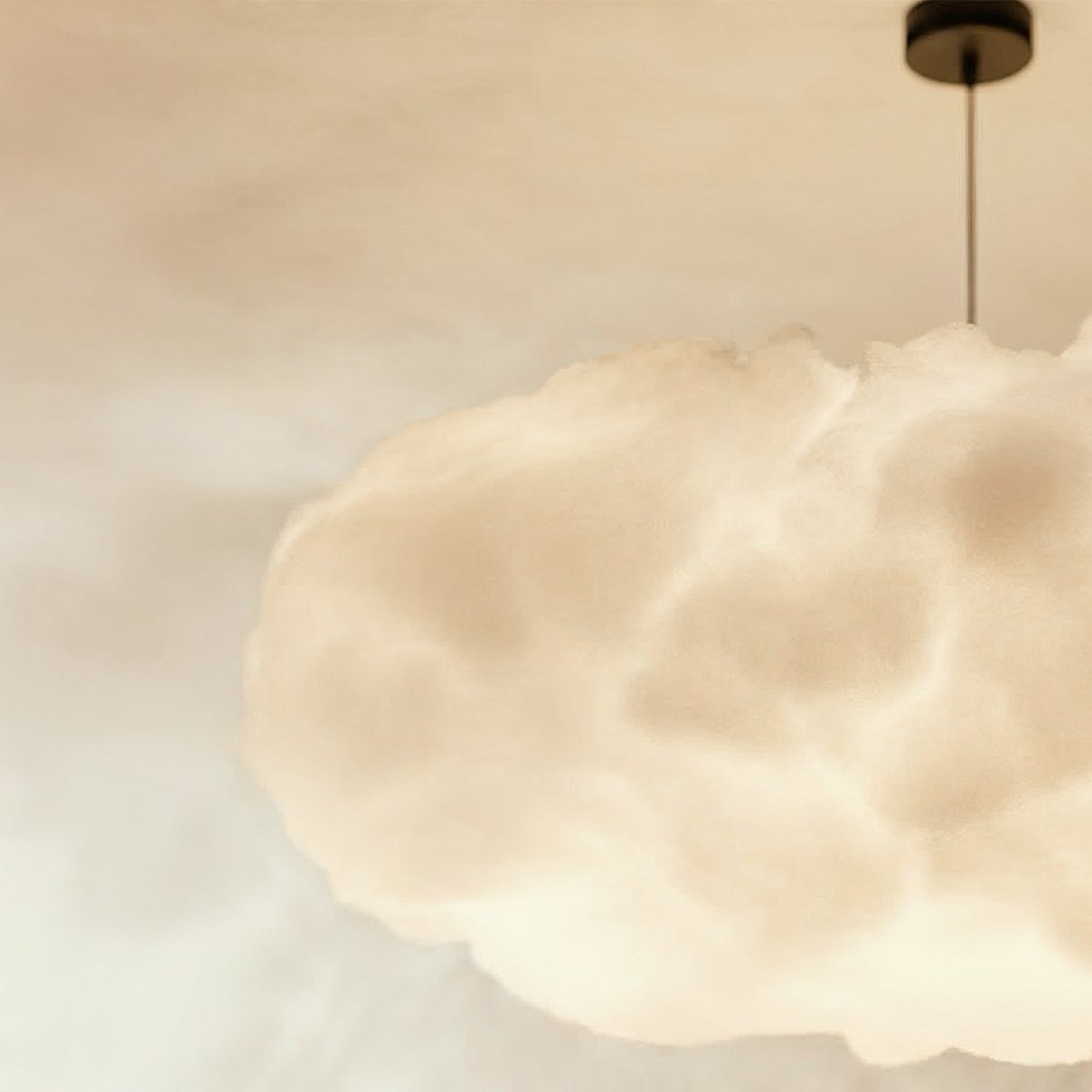 Contemporary Cotton Pendant Light Cloud Shape View 18