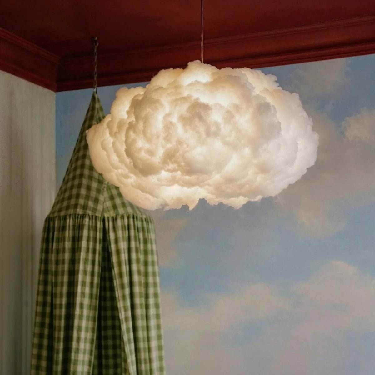 Contemporary Cotton Pendant Light Cloud Shape View 22