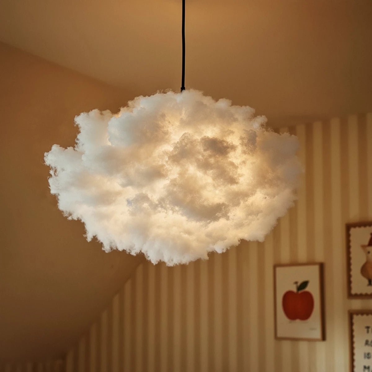 Contemporary Cotton Pendant Light Cloud Shape View 24