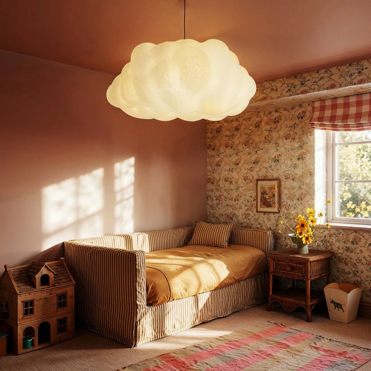 Contemporary Cotton Pendant Light Cloud Shape View 25