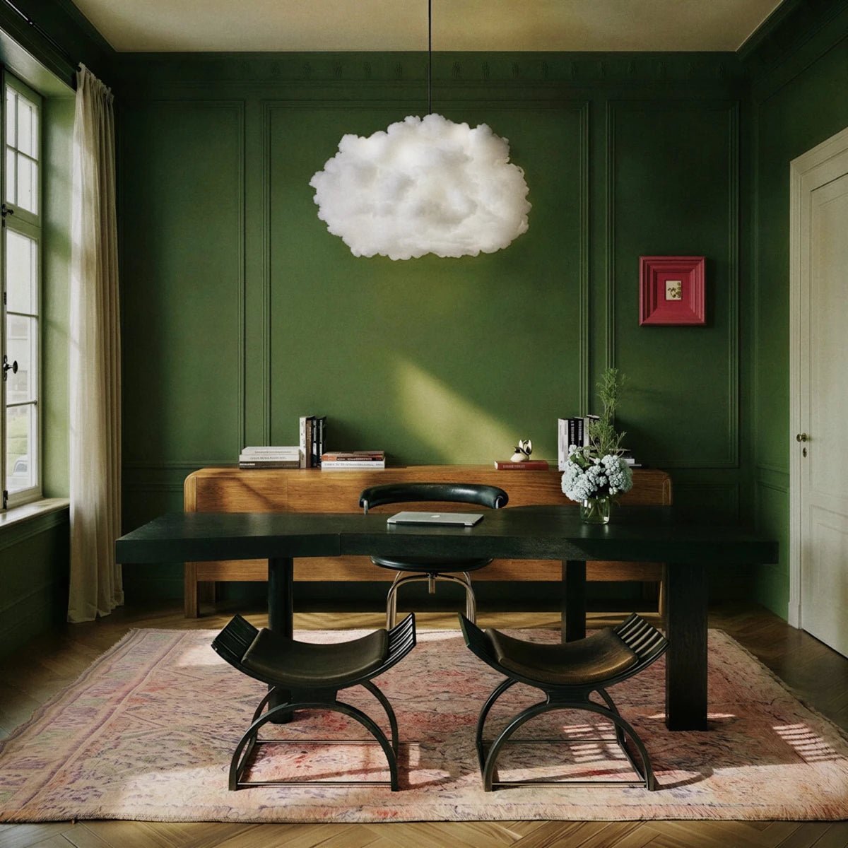 Contemporary Cotton Pendant Light Cloud Shape View 27