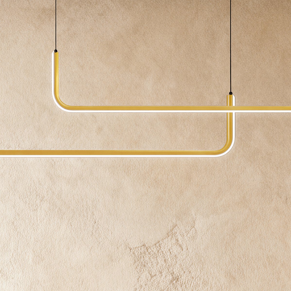 Contemporary LED Chandelier Linear U-Shape Angle