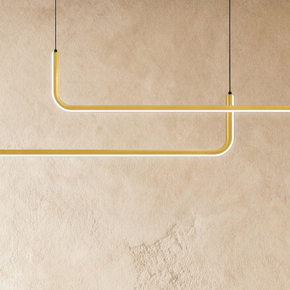 Contemporary LED Chandelier Linear U-Shape Angle