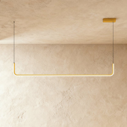 Contemporary LED Chandelier Linear U-Shape Close Up