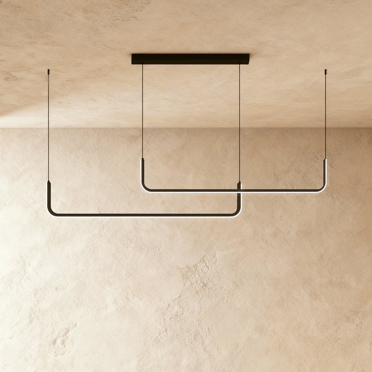 Contemporary LED Chandelier Linear U-Shape Detail