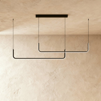 Contemporary LED Chandelier Linear U-Shape Detail