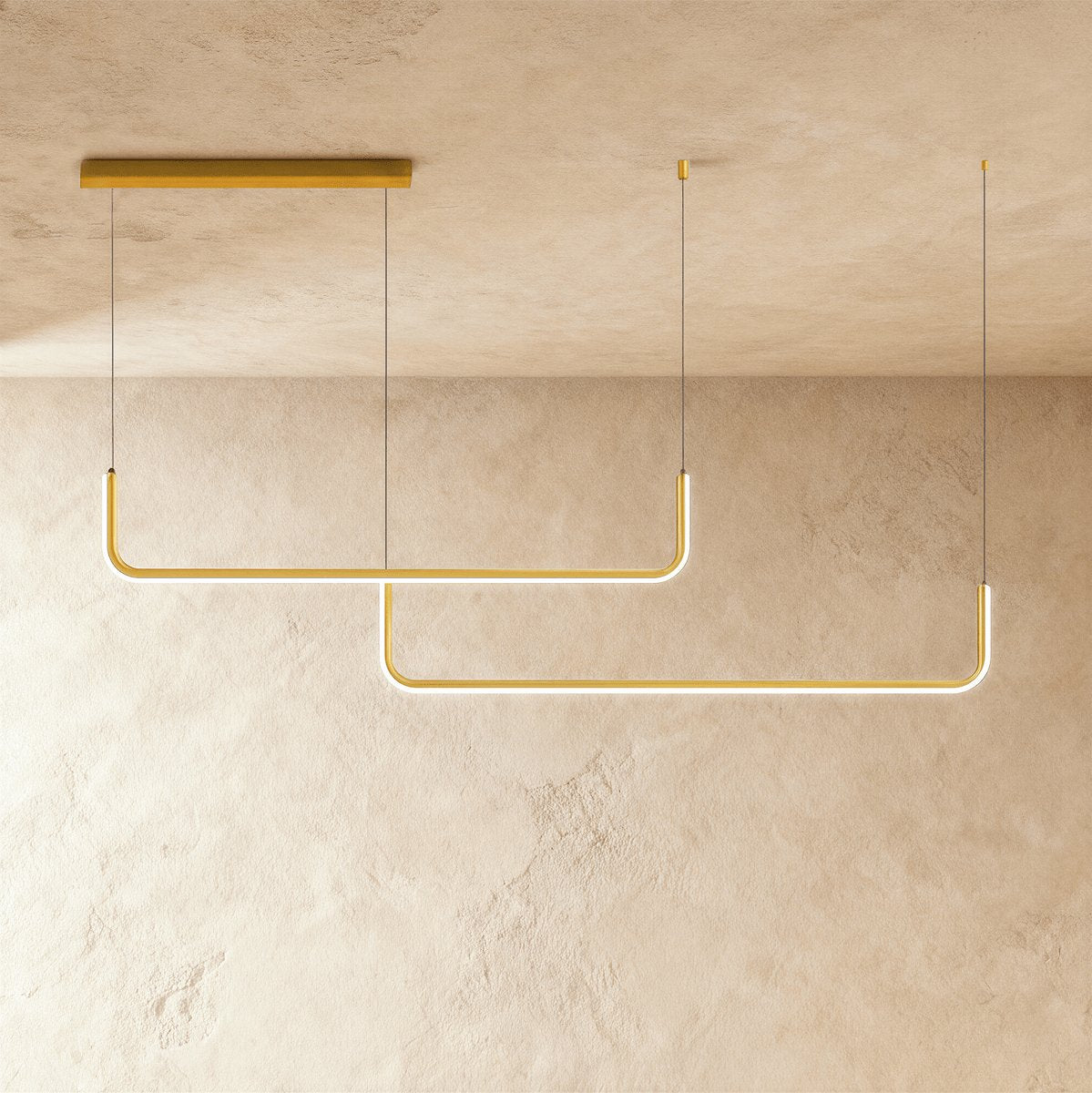 Contemporary LED Chandelier Linear U-Shape Front