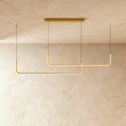 Contemporary LED Chandelier Linear U-Shape Side