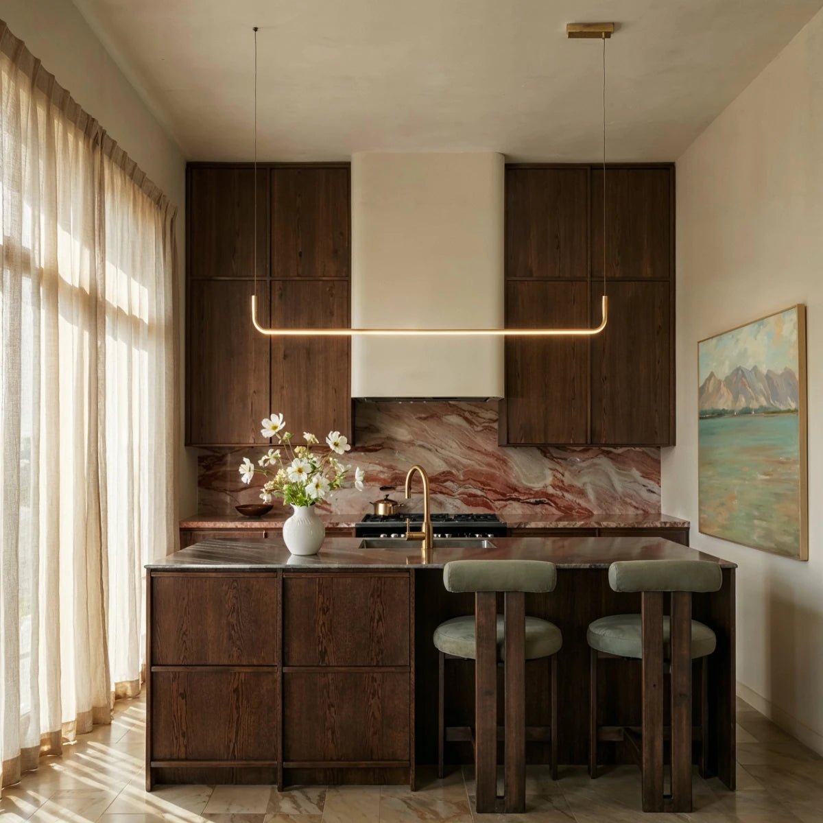 Contemporary LED Chandelier Linear U-Shape View 15