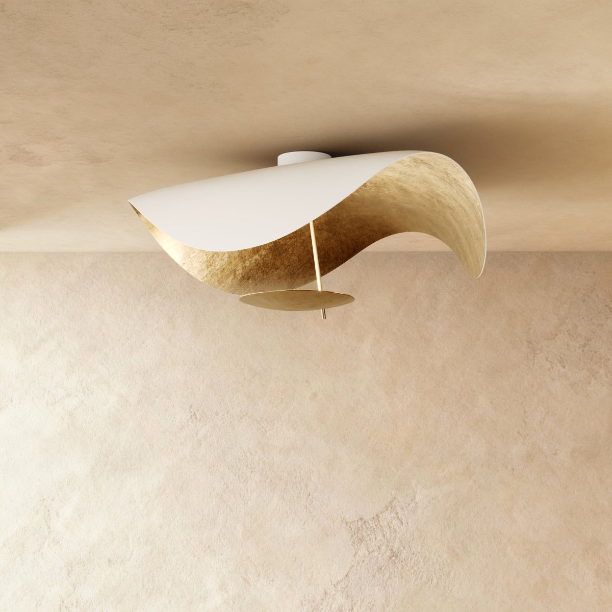 Contemporary Metal Ceiling Lamp Organic Wave Shade Alternate