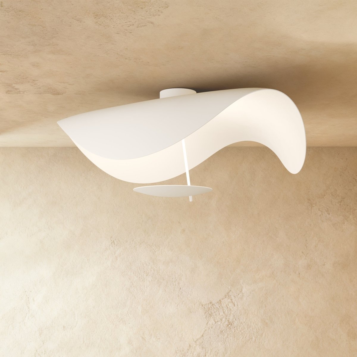 Contemporary Metal Ceiling Lamp Organic Wave Shade Back