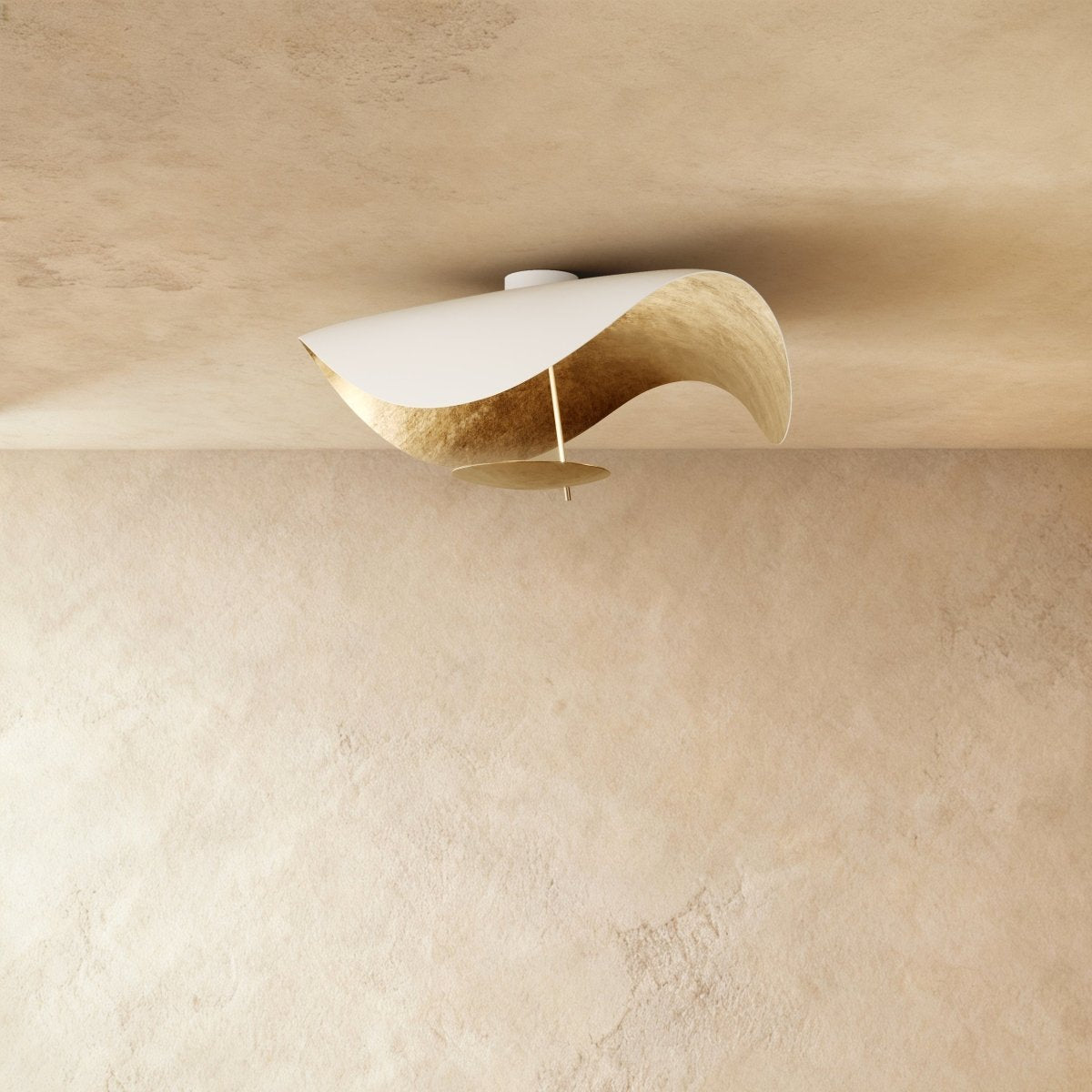 Contemporary Metal Ceiling Lamp Organic Wave Shade Full