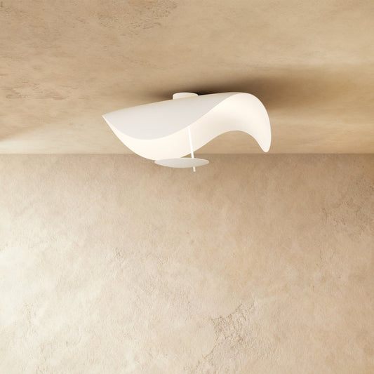Contemporary Metal Ceiling Lamp Organic Wave Shade Hero