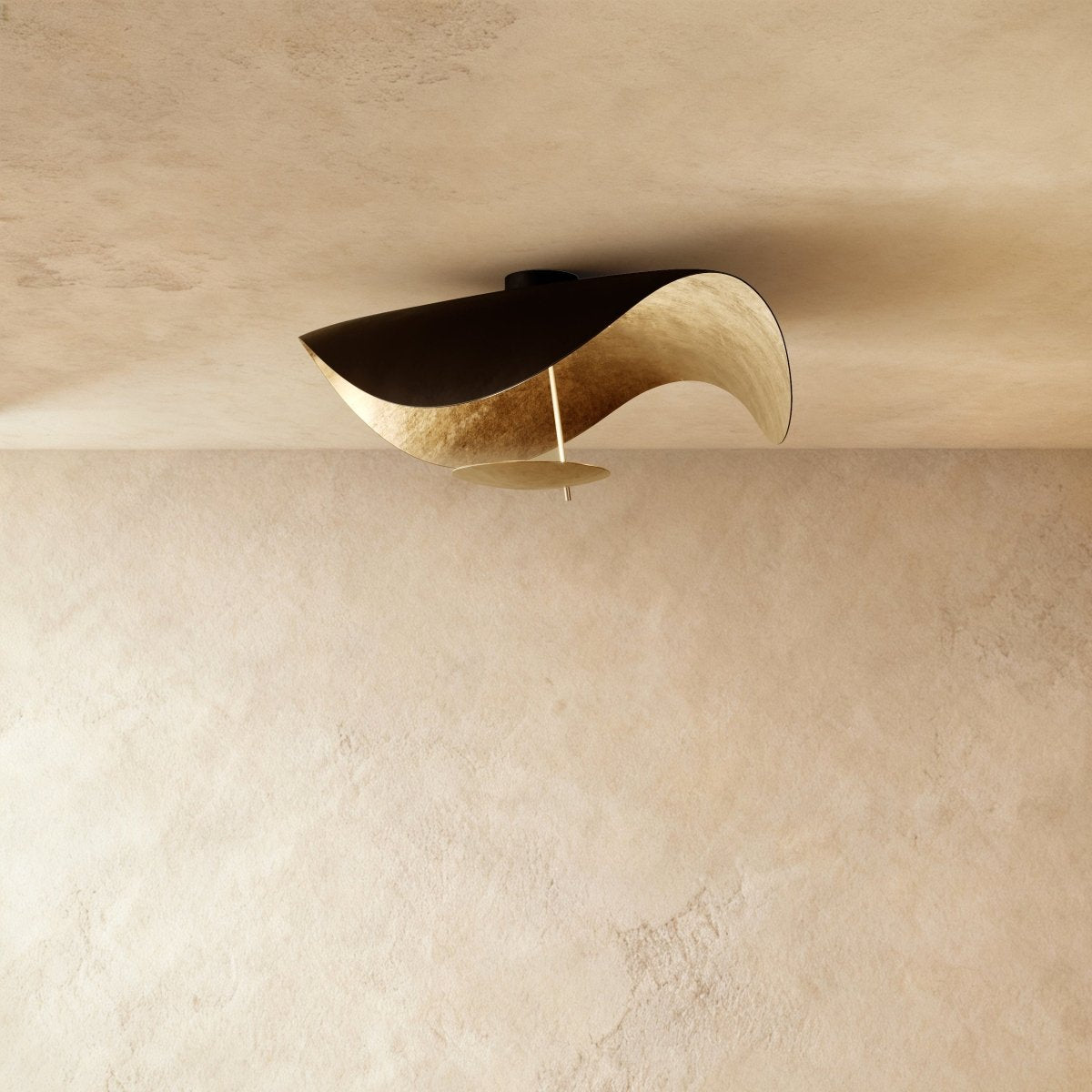 Contemporary Metal Ceiling Lamp Organic Wave Shade Side