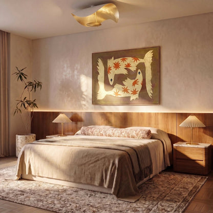 Contemporary Metal Ceiling Lamp Organic Wave Shade View 11
