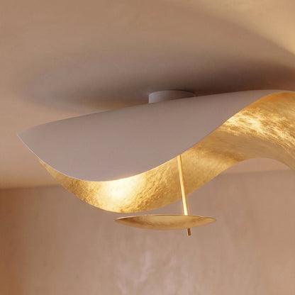 Contemporary Metal Ceiling Lamp Organic Wave Shade View 12
