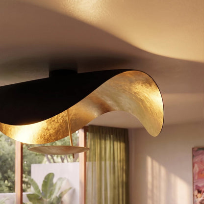 Contemporary Metal Ceiling Lamp Organic Wave Shade View 14
