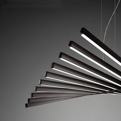 Contemporary Metal Chandelier Fanned Linear Arms View 14