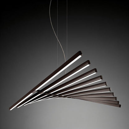 Contemporary Metal Chandelier Fanned Linear Arms View 15