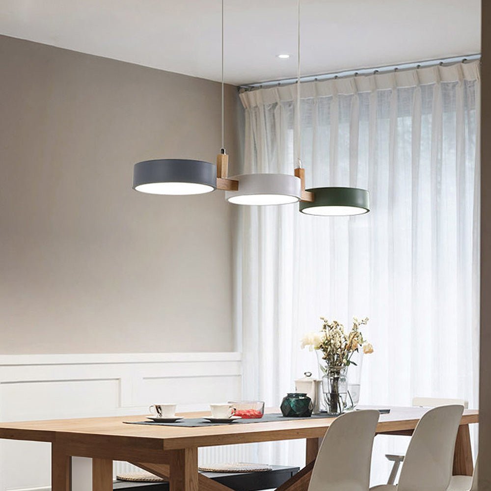 Contemporary Metal Cylinder Multi Light Nordic Pendant Light Back