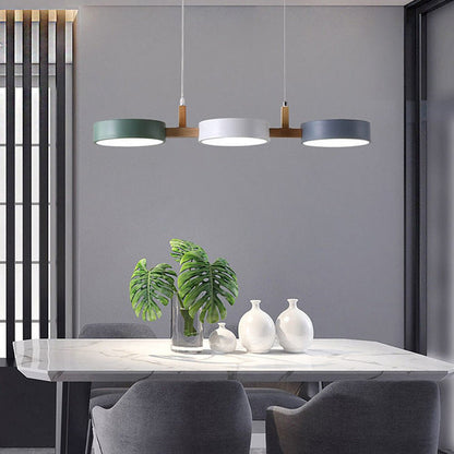 Contemporary Metal Cylinder Multi Light Nordic Pendant Light Detail