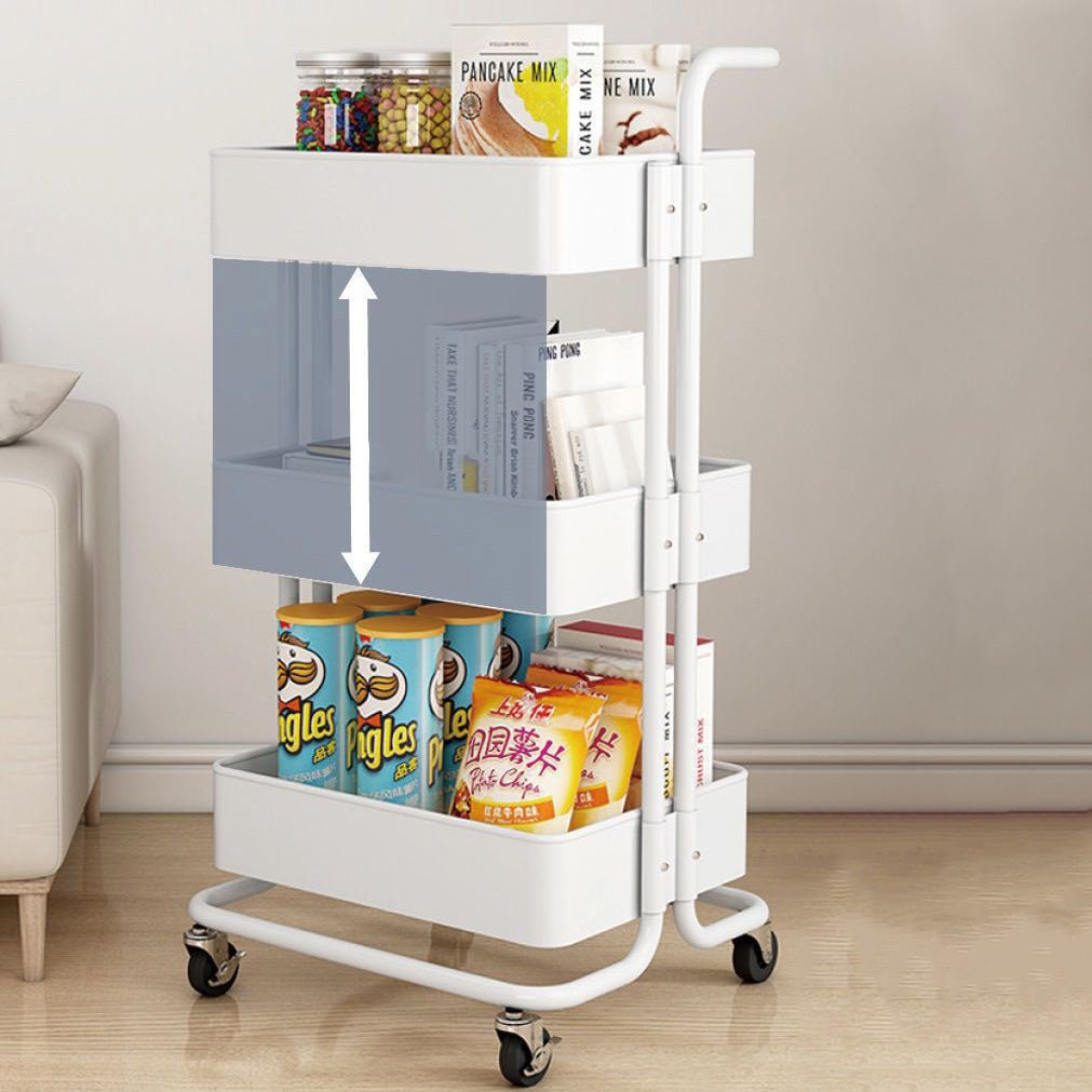Contemporary Steel End Table Rolling Cart Arch Handle Full